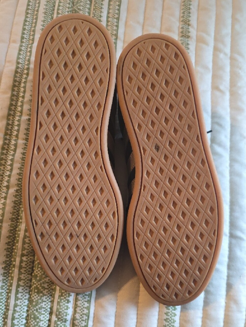 Women's adidas Black Suede Sneakers with Gum Sole and White Stripes - Picture 5 of 7